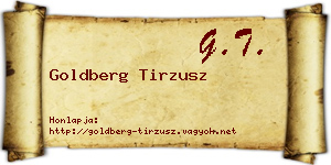 Goldberg Tirzusz névjegykártya